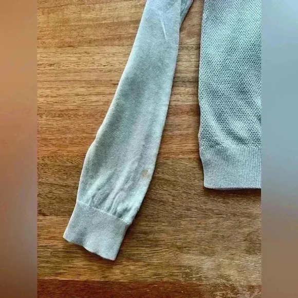 LOFT Mint Knit Pullover Sweater with Crochet Sleeves | Size XS - Picture 12 of 14